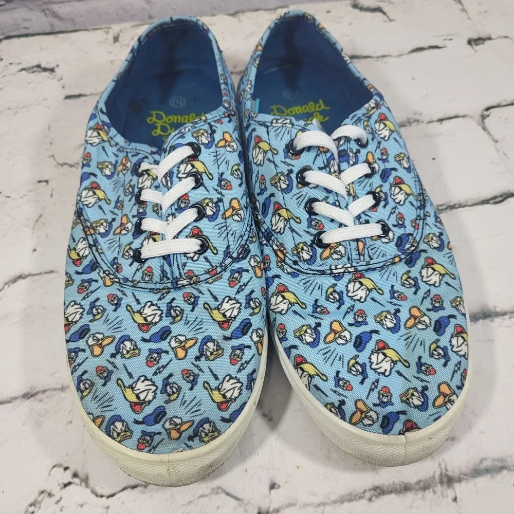 Disney Donald Duck Blue‎ Canvas Sneakers Low-Tops Womens Size 10